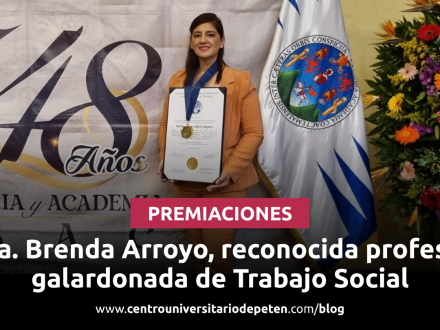 Profesora universitaria galardonada del CUDEP/USAC
